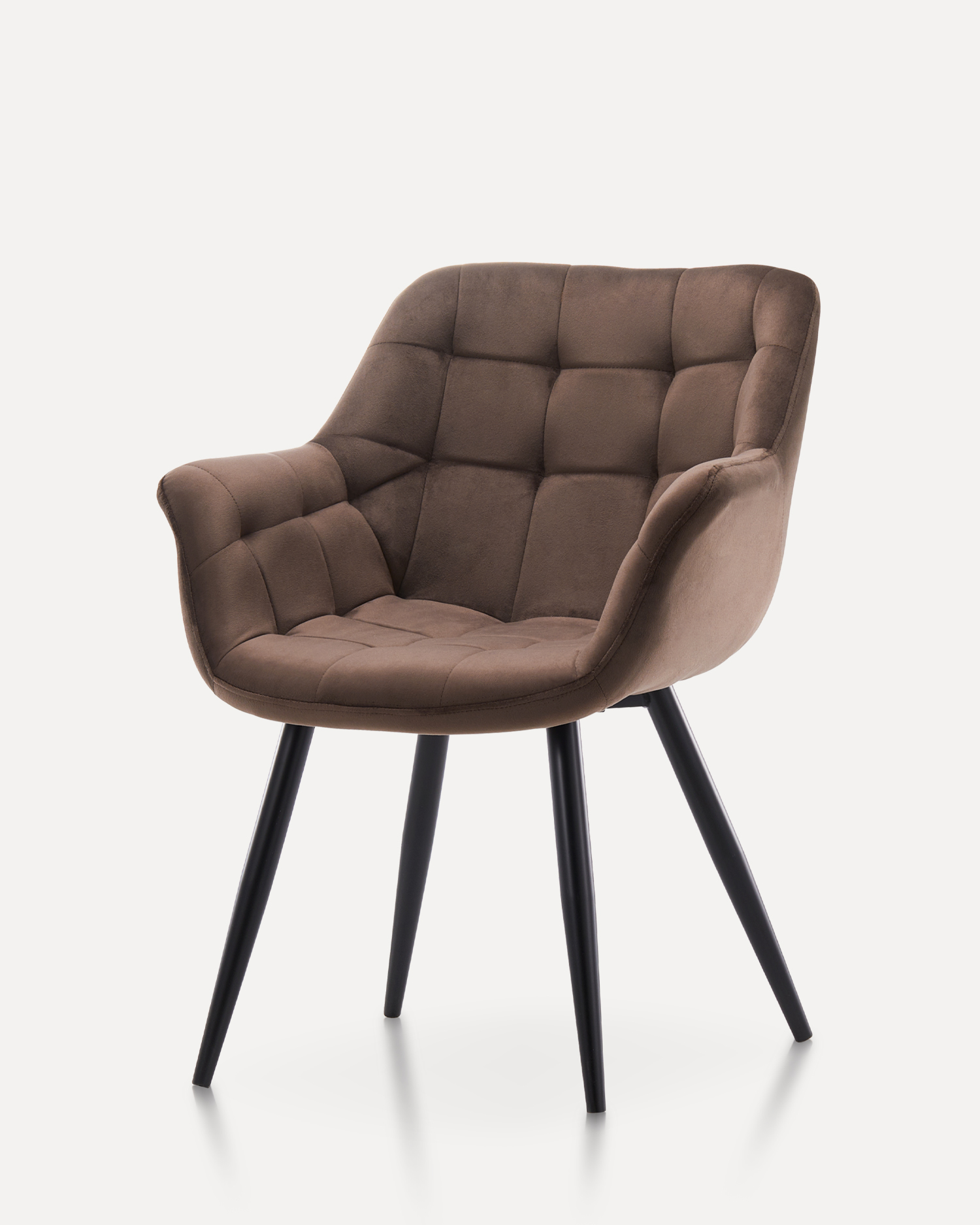 বাদামী ভেলভেট ডাইনিং চেয়ার