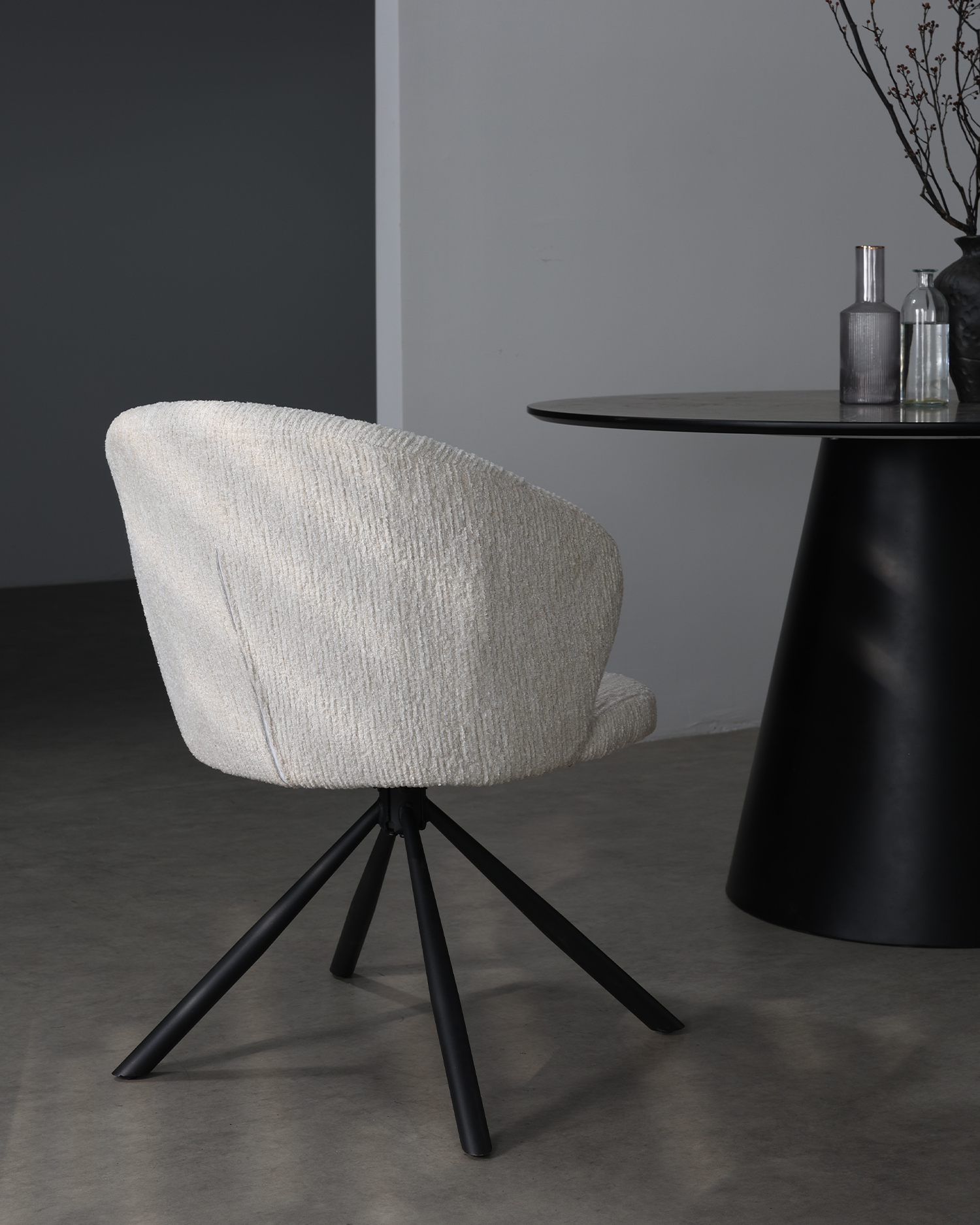 সাদা সুইভেল ডাইনিং রুম চেয়ার সাদা সুইভেল ডাইনিং রুম চেয়ার